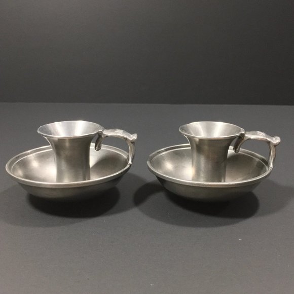 Palatia Galerie Vintage Pair of Candlestick Candle Holder with Monograms